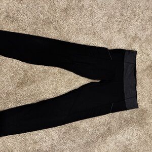 Black Lululemon Leggings with Gray Waistband